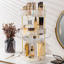 Axooms 360° Rotating Makeup Organizer for Bathroom Countertop, 3-Tier Cosmetic and Perfume Storage Shelf, Gold