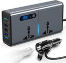 Axooms 200W Car Power Inverter, 12V/24V DC to 220V AC Converter with 3 USB Ports and 30W USB-C, LED Display and On/Off Switch for Cars, SUVs and Trucks