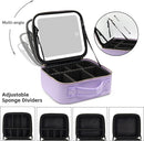 Axooms Travel Makeup Case with LED Mirror, 3 Light Modes, Adjustable Brightness and Removable Dividers