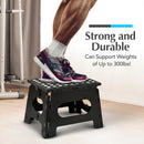 Handy Laundry Folding Step Stool 9 Inch, Black, Non-Slip Holds 300 lbs | 9 Inch, Black, Foldable Collapsible Step Stool, Non-Slip, Holds 300 lbs, Kitchen Bathroom Bedroom, Adults
