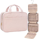 Axooms Medium Pink Hanging Travel Toiletry Bag for Women, Organizer for Shampoo, Conditioner, Brushes, and Makeup Accessories