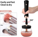 Axooms Automatic Makeup Brush Cleaner and Dryer, Electric Brush Cleaning Machine with 8 Rubber Collars