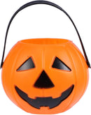Axooms Halloween Pumpkin Buckets, Jack-O-Lantern Candy Holder with Handle, Small Pumpkin Pails for Halloween Party Gifts & Decorations, 6.6" × 5.5" (1 Piece, Orange) (Mad Orange)