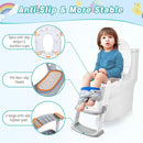 Axooms Kids Potty Training Seat with Step Stool Ladder, Toddler Toilet Seat for Boys and Girls, Grey