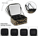 Axooms Travel Makeup Case with LED Mirror, 3 Light Modes, Adjustable Brightness and Removable Dividers