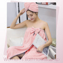 Axooms Women’s Microfiber Hair and Body Towel Wrap, Adjustable and Super Absorbent, Pink