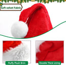 Axooms Christmas Hat, Santa Hat for Adults, Christmas Holiday Hat for Women and Men, Soft Velvet Comfortable Santa Hats, Thick Red Santa Hats for Christmas and New Year Parties