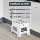 Axooms 16 Inch Heavy Duty Folding Step Stool | Non-Slip Foldable Footstool for Toddlers, Children & Adults | Portable, Lightweight Plastic Footstep w/Carrying Handle for Indoor or Outdoor (White)