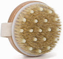 Axooms Wooden Bath Brush & Soft Nylon Mesh Loofah with Handle for Men and Women - 1 Piece, Multicolor