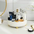 Axooms 360° Rotating Perfume and Makeup Organizer Tray, Large, Ivory White