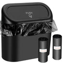 Axooms Car Trash Can, Small Car Garbage Bin with Lid and 30 Trash Bags, Organizer Container for Car, Office, Bedroom, and Home