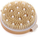 Axooms Wet and Dry Body Brush with Natural Bristles for Shower Massage, Back Cleansing, Lymphatic Drainage, Exfoliation and Circulation (10 cm Round Diameter)