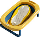 Axooms Foldable Baby Bath Seat for Newborns, Non-Slip Portable Infant Bath Support, Quick-Dry Mesh for Ages 0–12 Months (Yellow)