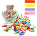 Axooms Message Capsules in a Glass Bottle, 50 Pieces Capsules Letters of Love, Capsule Letters for Boyfriend Girlfriend, Anniversary Engagement Valentine's Day Gift for Her and Him