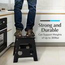 Handy Laundry Folding Step Stool 9 Inch, Black, Non-Slip Holds 300 lbs | 9 Inch, Black, Foldable Collapsible Step Stool, Non-Slip, Holds 300 lbs, Kitchen Bathroom Bedroom, Adults