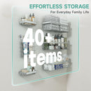 Veken Shower Caddy 6-Pack, Bathroom Organizers and Storage Shelves, Black | Advanced Rustproof Design, Large Capacity, No Drilling, Adhesive Rack with Soap Holder, Wall-Mounted Kitchen & Home Decor