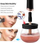 Axooms Automatic Makeup Brush Cleaner and Dryer, Electric Brush Cleaning Machine with 8 Rubber Collars