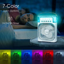 Axooms 4000mAh Double-Ended Spray Fan, Cool Air, 3 New Speeds 2025, USB-C Rechargeable with LED Light Cooler, Touch & Remote Control, 280ml Water Tank, Ice Fill (White)
