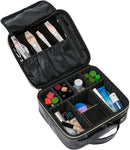 Axooms Cosmetics Storage Bag with Adjustable Compartments, Black, 25 × 22 × 9 cm