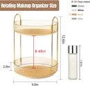 Axooms 360° Rotating Makeup Organizer for Bathroom Countertop, 3-Tier Cosmetic and Perfume Storage Shelf, Gold