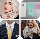 Axooms 4 Pairs Magnetic Hijab Pins, Strong Multipurpose No-Needle Magnetic Hijab Pins, Colorful Magnetic Scarf Pin No Snag, Magnetic Clothing Clasp for Women's Dresses and Scarves (Gold Plated)