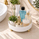 Axooms 360° Rotating Perfume and Makeup Organizer Tray, Large, Ivory White