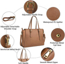 Axooms Women's Large PU Leather Tote Bag, 15.6-Inch Laptop Handbag for Classes