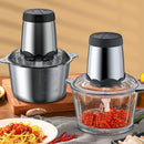 Axooms Manual Blender Food Processor with Stainless Steel & Glass Bowl 2L/3L – Home Kitchen Meat & Onion Chopper with 2-Speed Control & 4 Blades – 300W Electric Food Processor for Vegetables
