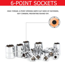 Axooms 53-Piece 1/4" Ratchet Wrench Socket Set with Extension Rod & Sockets - Car Repair & Home Use Tool Kit with Storage Case