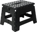 Axooms 16 Inch Heavy Duty Folding Step Stool | Non-Slip Foldable Footstool for Toddlers, Children & Adults | Portable, Lightweight Plastic Footstep w/Carrying Handle for Indoor or Outdoor (White)