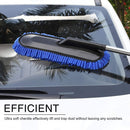 Axooms Car Duster and Water-Absorbent Chenille Car Wash Brush, Interior & Exterior Cleaning Kit with Extendable Handle, Blue