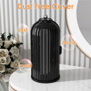 Axooms 360° Rotating Makeup Brush Holder with Sliding Dust Cover, Clear Dust-Resistant Organizer for Vanity and Bathroom, Gray