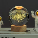 Axooms 3D Galaxy Crystal Ball Night Light, Solar System USB Crystal Lamp, Wooden Colorful Home Decor Gift for Teens, Boys and Girls