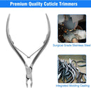 Axooms Professional Stainless-Steel Cuticle Nipper, Surgical-Grade Half-Jaw Nail and Dead Skin Trimmer with Double Spring