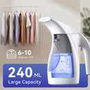 HiLIFE Steamer for Clothes, Portable Handheld Clothing Steamer, 240ml Big Capacity, 700W, Strong Power, Fabric Quick Wrinkle Remover with Brush for Home, Office(ONLY 120V) -Blue