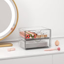 Axooms Clear 3-Tier Makeup Organizer with 2 Drawers and Lipstick Tray