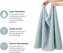 Axooms Microfibre Hair Towel, Super Absorbent Hair Towel Wrap with Elastic Straps for Women Adults, Soft Hair Turban Towel for Long Thick Curly Wet Hair, Cream White