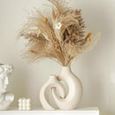 Lvases 2-Piece Hollow Ceramic Vase Set - Modern Boho Nordic Decor, Aesthetic Flower Vases for Home (Creamy White, 6.3" W x 8" H & 5.4" W x 7" H)