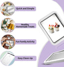 Rolled Ice Cream Maker | Instant Ice Cream Machine, White | 2 Spatulas, Frozen Yogurt Pan, DIY, Fun Family Activity for Parents & Kids, Quick Gelato Tray