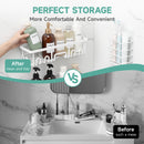 Veken Shower Caddy 6-Pack, Bathroom Organizers and Storage Shelves, Black | Advanced Rustproof Design, Large Capacity, No Drilling, Adhesive Rack with Soap Holder, Wall-Mounted Kitchen & Home Decor