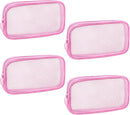 Axooms 4-Piece Small Nylon Mesh Zipper Bag Set, Multipurpose Cosmetic Pouches for Travel, Office Supplies and Travel Accessories, Black, Size S