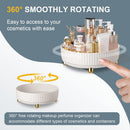 Axooms 360° Rotating Makeup and Perfume Organizer, Large-Capacity Lazy Susan Cosmetics and Lotion Storage, White, Size L