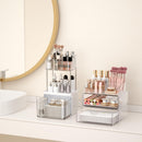 Axooms Clear 3-Tier Makeup Organizer with 2 Drawers and Lipstick Tray