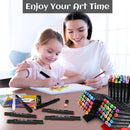 Axooms 48 Dual Tip Art Markers Set for Drawing – Complete Colored Acrylic Marker Set, Washable Brush Tip Color Pens, Non-Toxic Permanent Markers with Double Tip for Kids