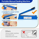 16-Inch (400mm) Heavy Duty Impulse Heat Sealer PFS-400 | Manual Bag Sealing Machine for Plastic, Poly, Mylar & Shrink Wrap | Food Packaging & Laminated Film Sealer | Spare Parts Kit Included | Blue