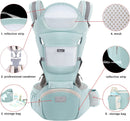 Axooms Multifunctional 9-in-1 Baby Carrier with Hip Seat, Newborn to Toddler