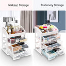 Axooms Vanity Makeup Organizer with 3 Drawers, Large-Capacity Cosmetics Display Case for Skincare, Lipstick, Jewelry & Nail Care