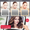 Axooms Travel Makeup Case with LED Mirror, 3 Light Modes, Adjustable Brightness and Removable Dividers
