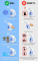 HiLIFE Steamer for Clothes, Portable Handheld Clothing Steamer, 240ml Big Capacity, 700W, Strong Power, Fabric Quick Wrinkle Remover with Brush for Home, Office(ONLY 120V) -Blue