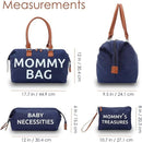 Axooms Mom's Hospital Bag, Labor and Delivery Bag, Diaper Bag, 3-Piece Set, 15.7 x 8 x 10.6 Inches, Navy Blue Nylon